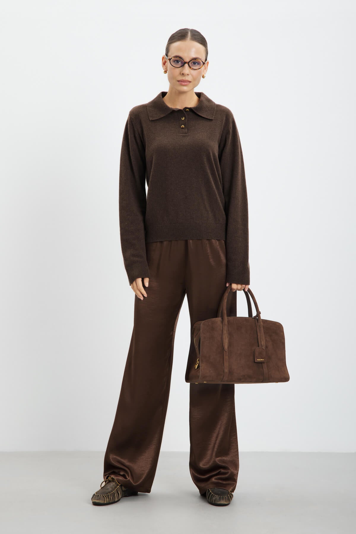 Ames Satin Pants - Espresso